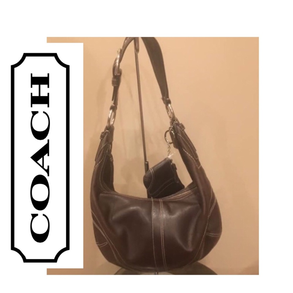 Coach • {Brown Leather} Shoulder Bag W/ Sm. Wallet